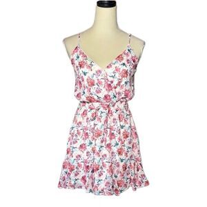Francesca’s Multicolored Floral Fit & Flare Mini Dress w/Ruffles (XS)